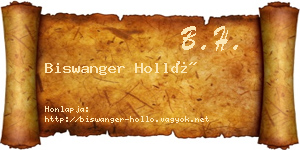 Biswanger Holló névjegykártya